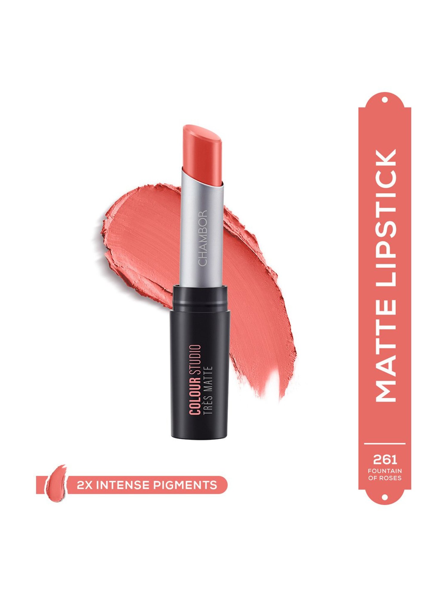 CHAMBOR Colour Studio Tres Matte Lipstick 261 Fountain of Roses - 3.2 gm