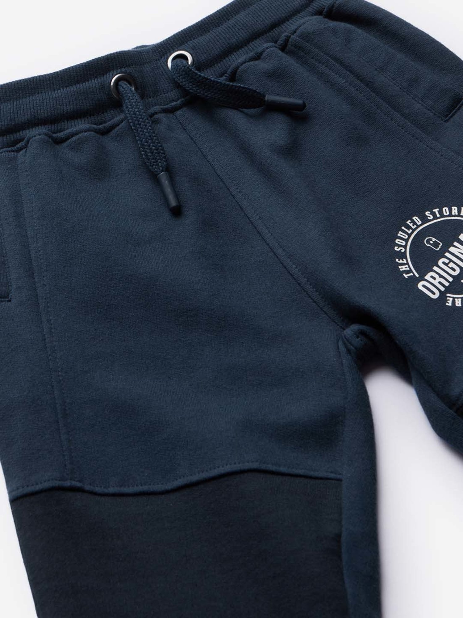 The Souled Store Kids Navy Cotton Printed Joggers