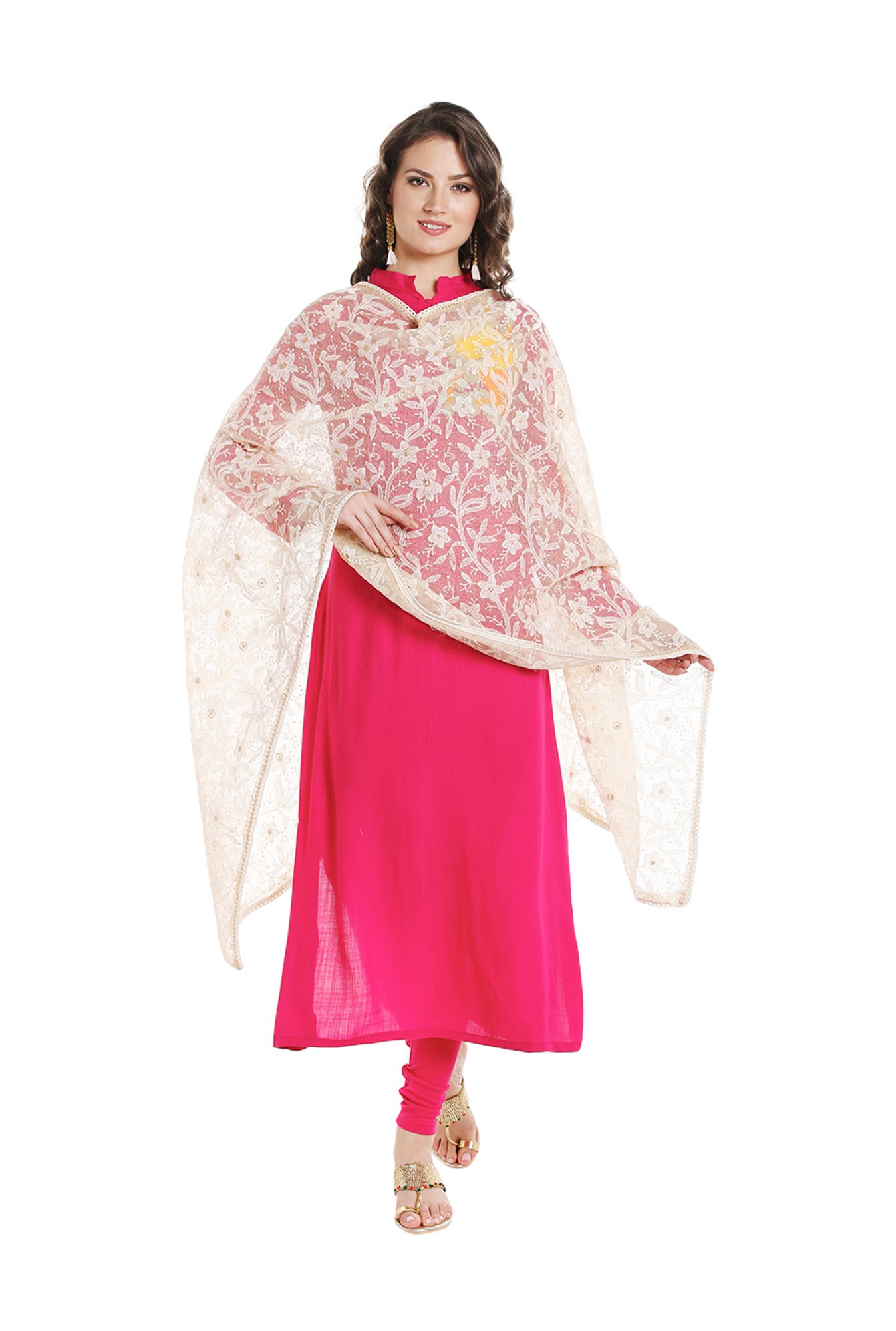 Dupatta Bazaar Ivory Cotton Dupatta