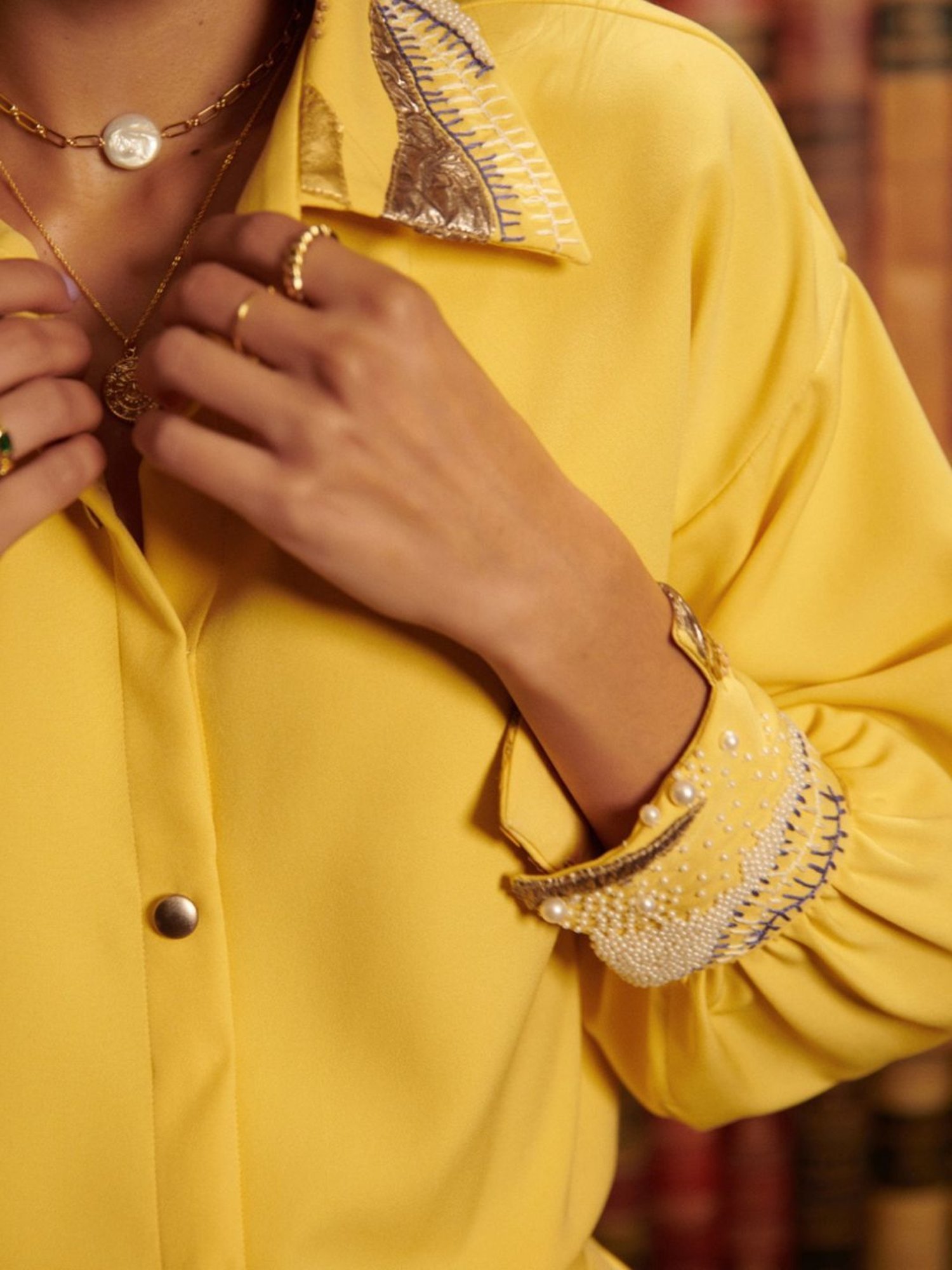 Cin Cin Yellow Audace Party Edit Freta Shirt With Pant