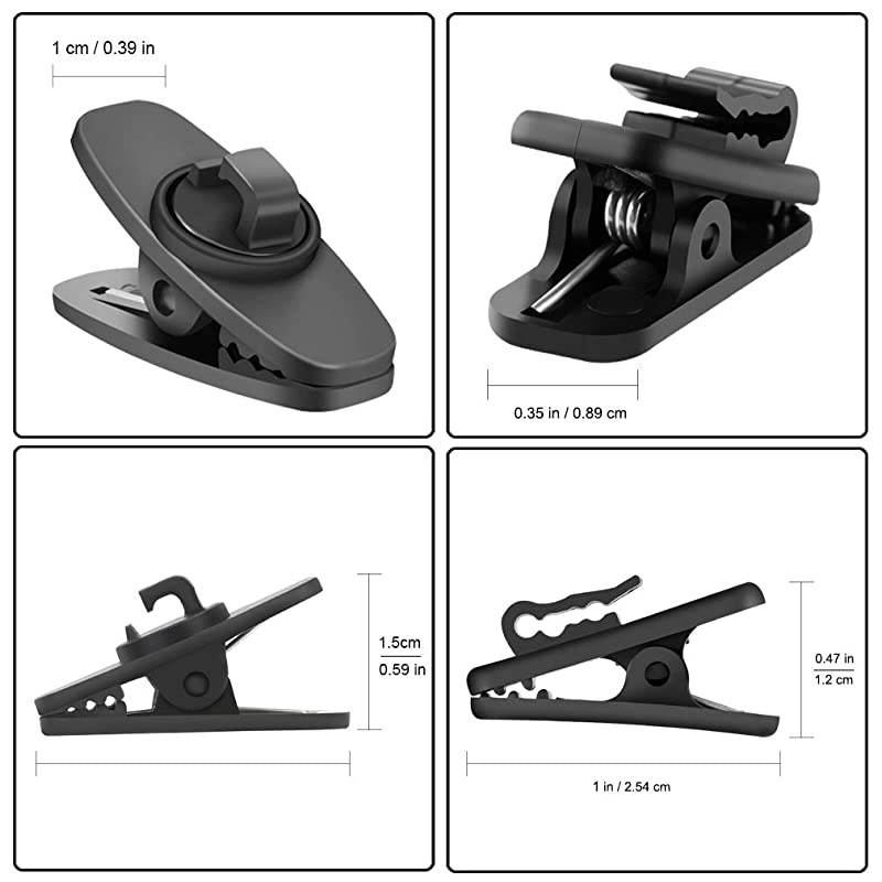 Earphone Wire Clip Headphone Mount Cable Clothing Clip Earbud Clip to Keep EarphoneMicrophone Cord in Place for 15mm Wire Diameter Round Wire Earphone10 Pcs Black