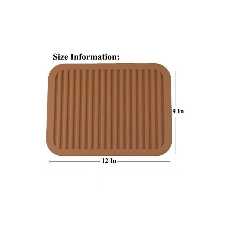 Silicone Trivets - 9" x 12" Silicone Potholder [2 Set ] Silicone Pot Holders - Spoon Rest - Kitchen Table Mat - Hot Pads - Large Coasters (Coffee)