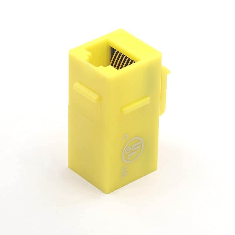 5Pack CAT6 Keystone Coupler RJ45 Female to Female Ethernet Insert Jack UTP Network Inline Connector Yellow