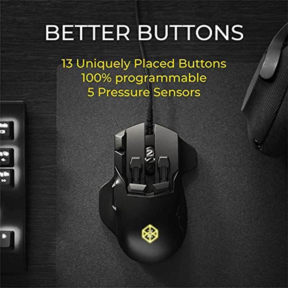 Swiftpoint Z Gaming Mouse, Voted Gaming Innovation of The Year. Tilt, Pivot, Click Softer/Harder to Experience unprecedented intuitive Control in MMO, FPS, RPG, MOBA, or Flying/Driving Games