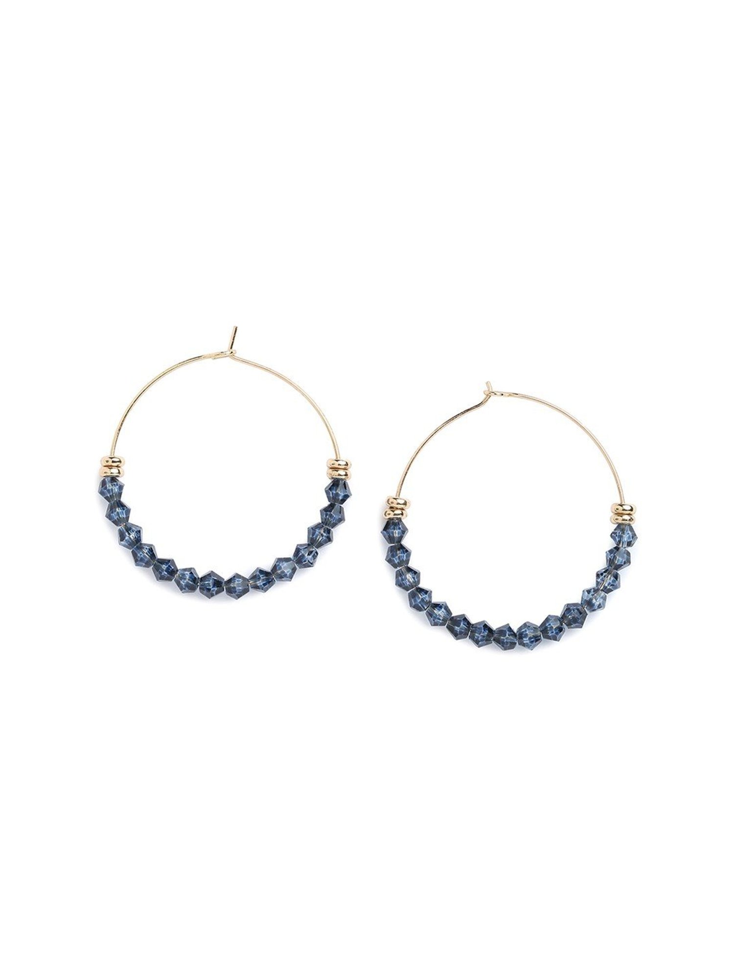 Accessorize London Facet Bead Hoop Earrings