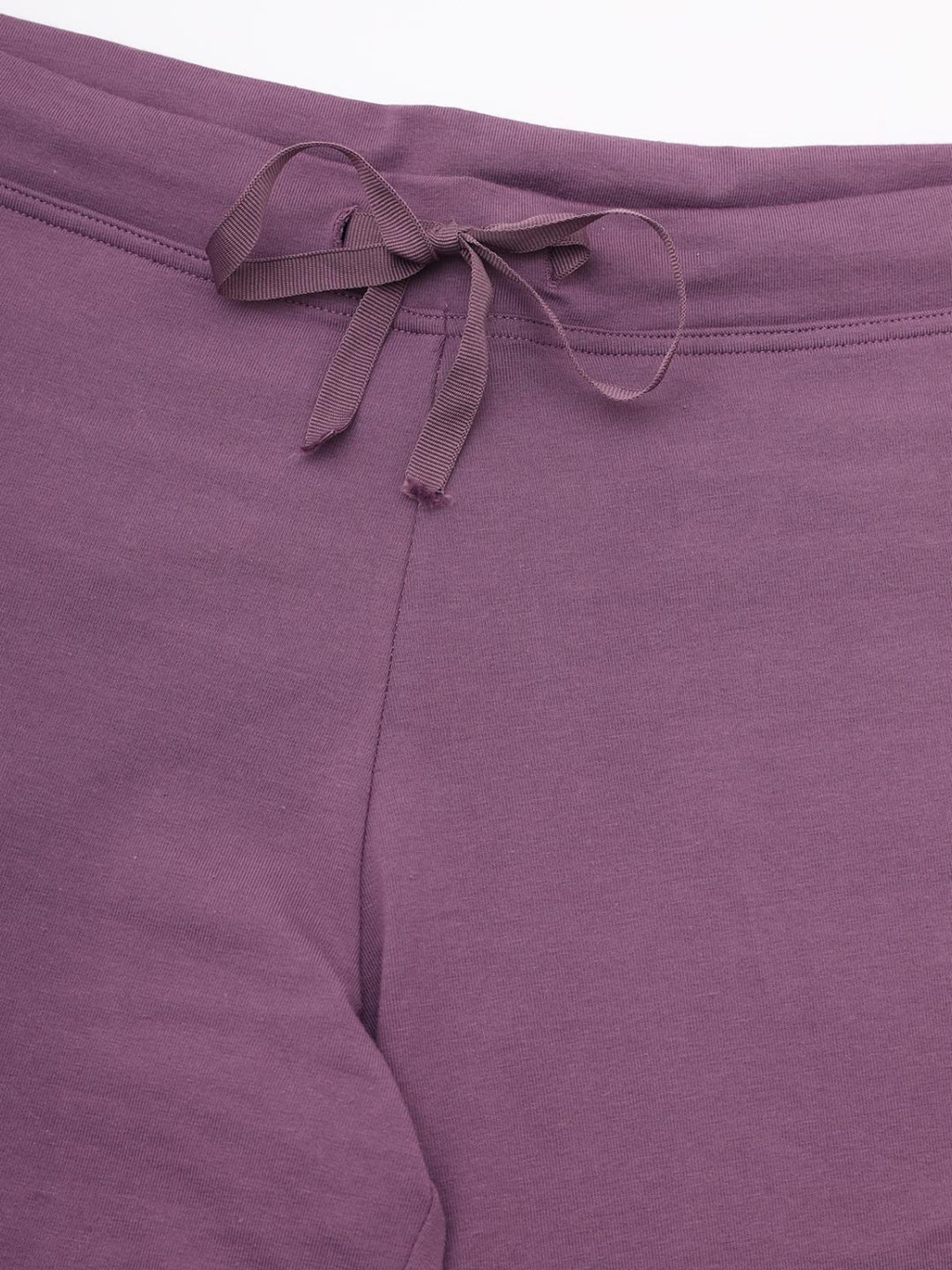 Enamor Violet Cotton Lounge Track Pants