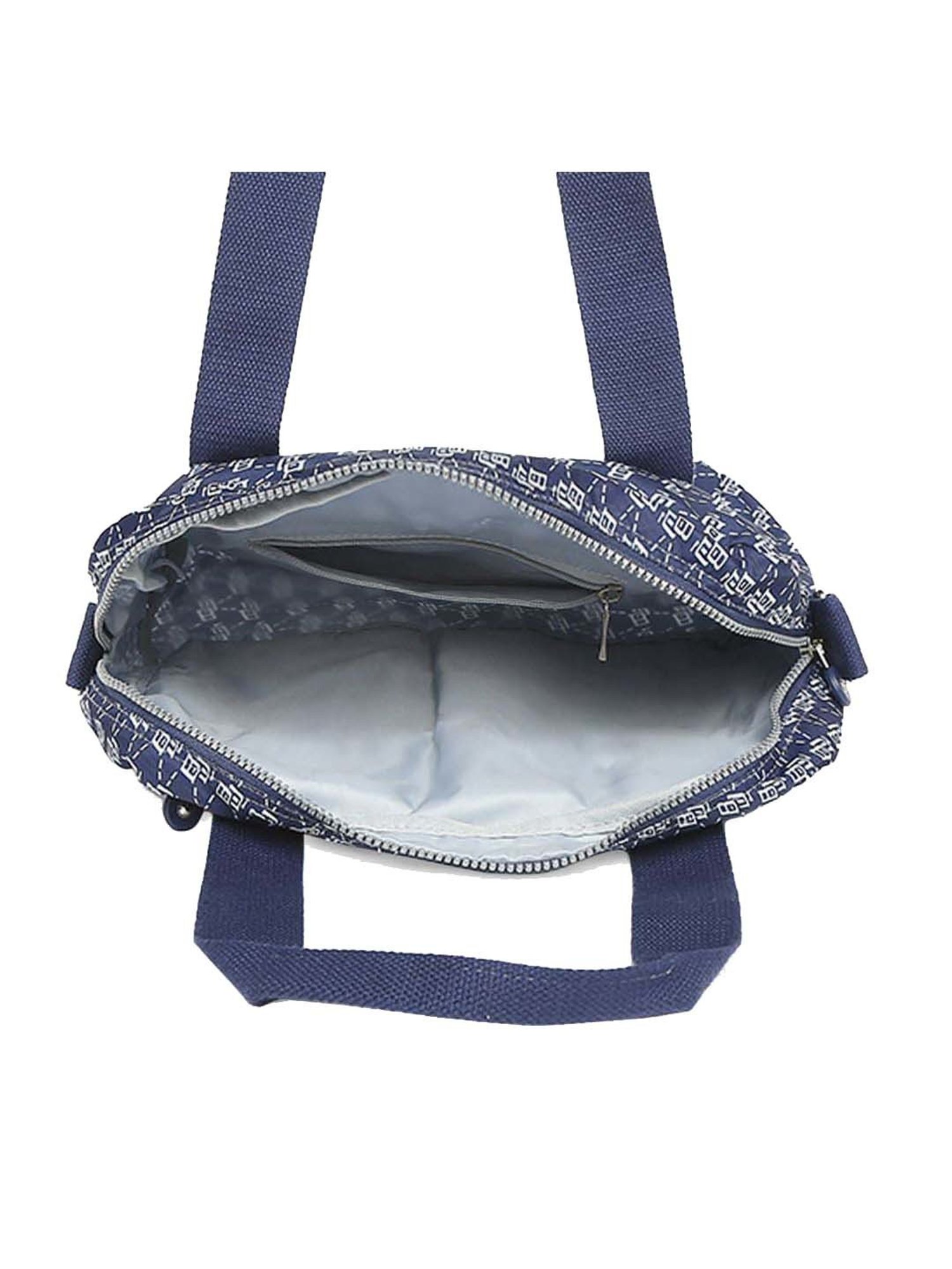 Baomi Blue Printed Medium Handbag