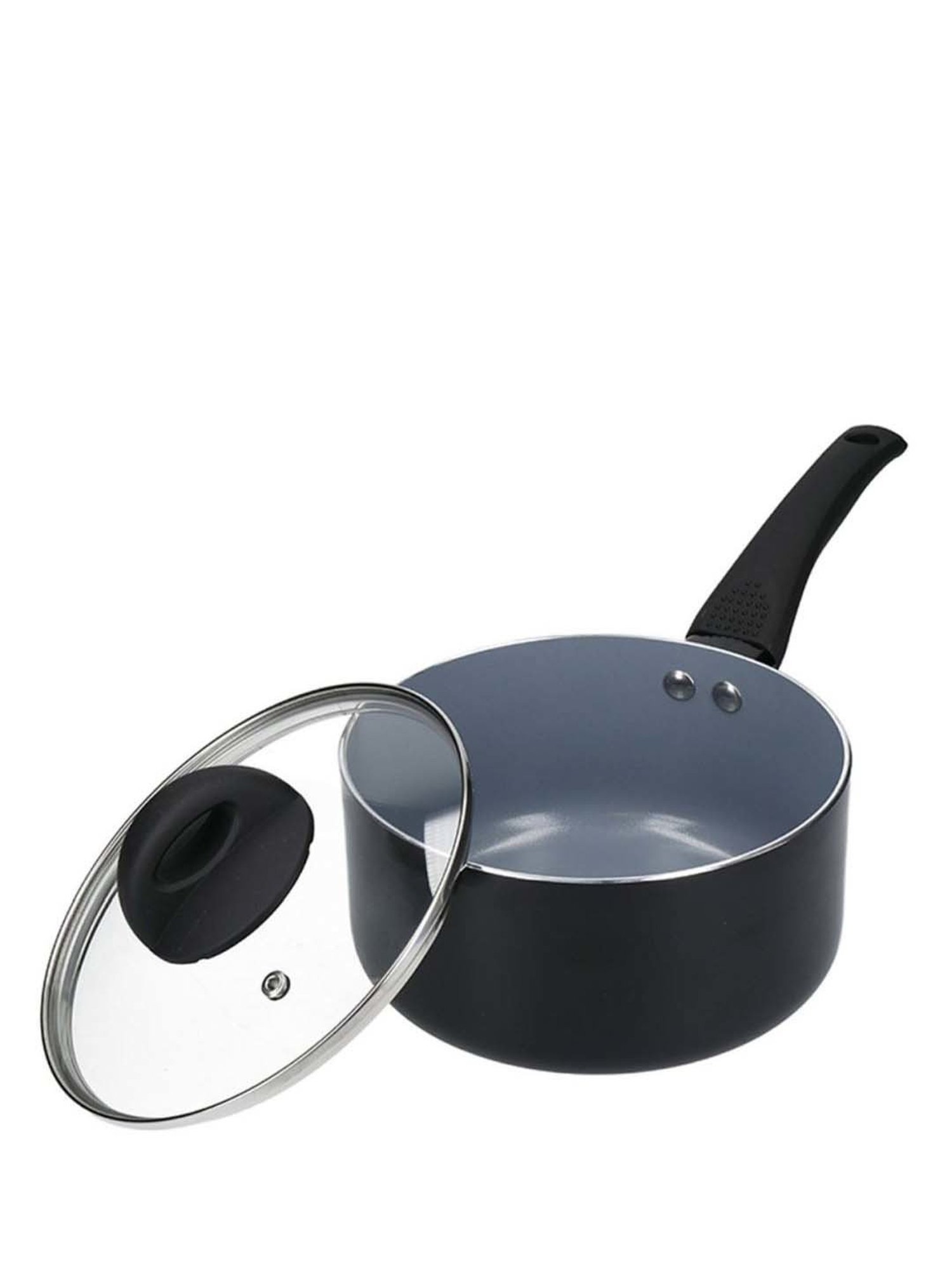 MasterClass Black Medium Aluminium Sauce Pan - 18 cm