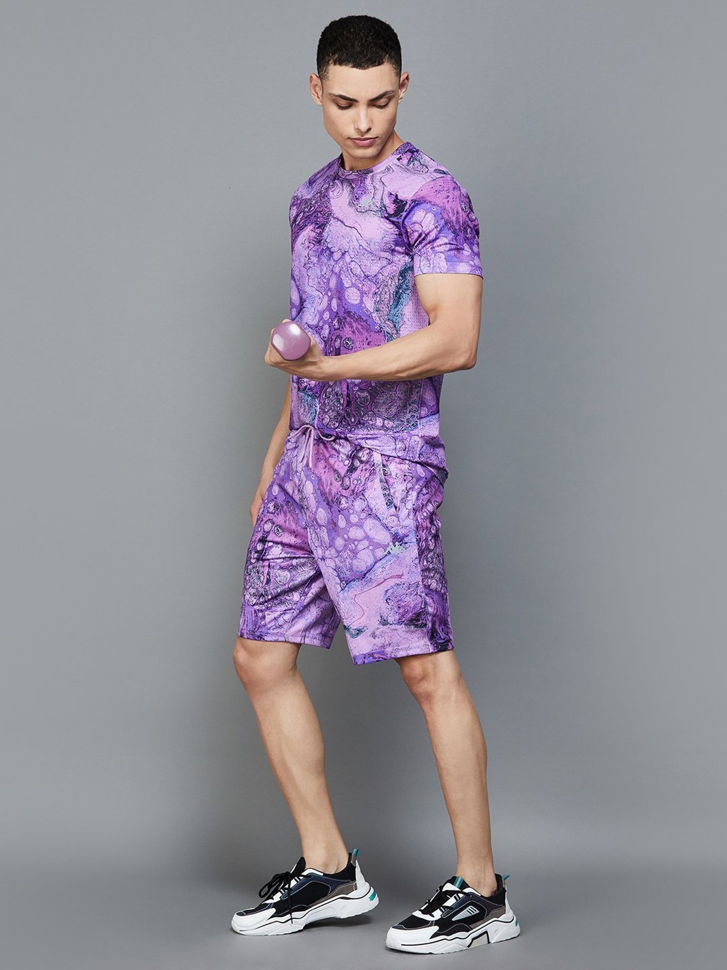 KAPPA Purple Regular Fit Printed Shorts