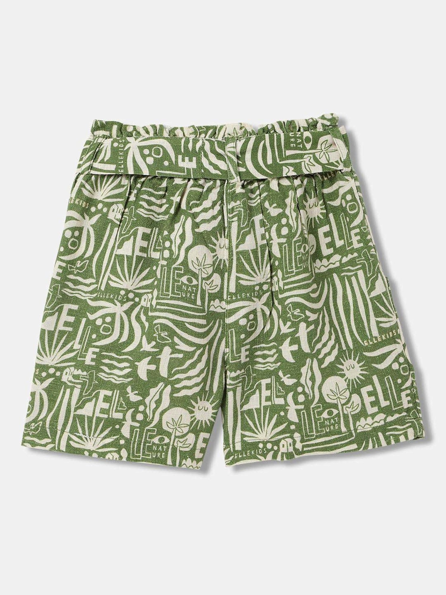 Elle Kids Green Cotton Short