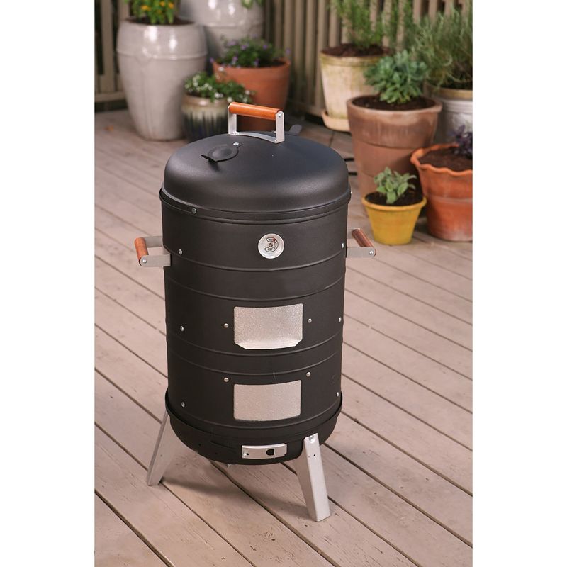 Americana 2-in-1 Charcoal Combo Water Smoker - Converts into Lock 'N Go Grill Model 5031U4.181 - Meco