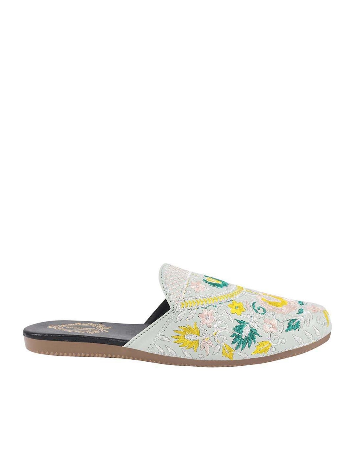 Shoetopia Kids Mint Green & Yellow Mule Shoes