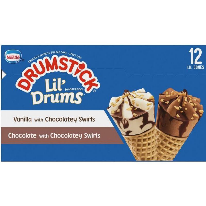 Nestle Drumstick Lil' Drums Vanilla Chocolate Ice Cream Cones - 12ct