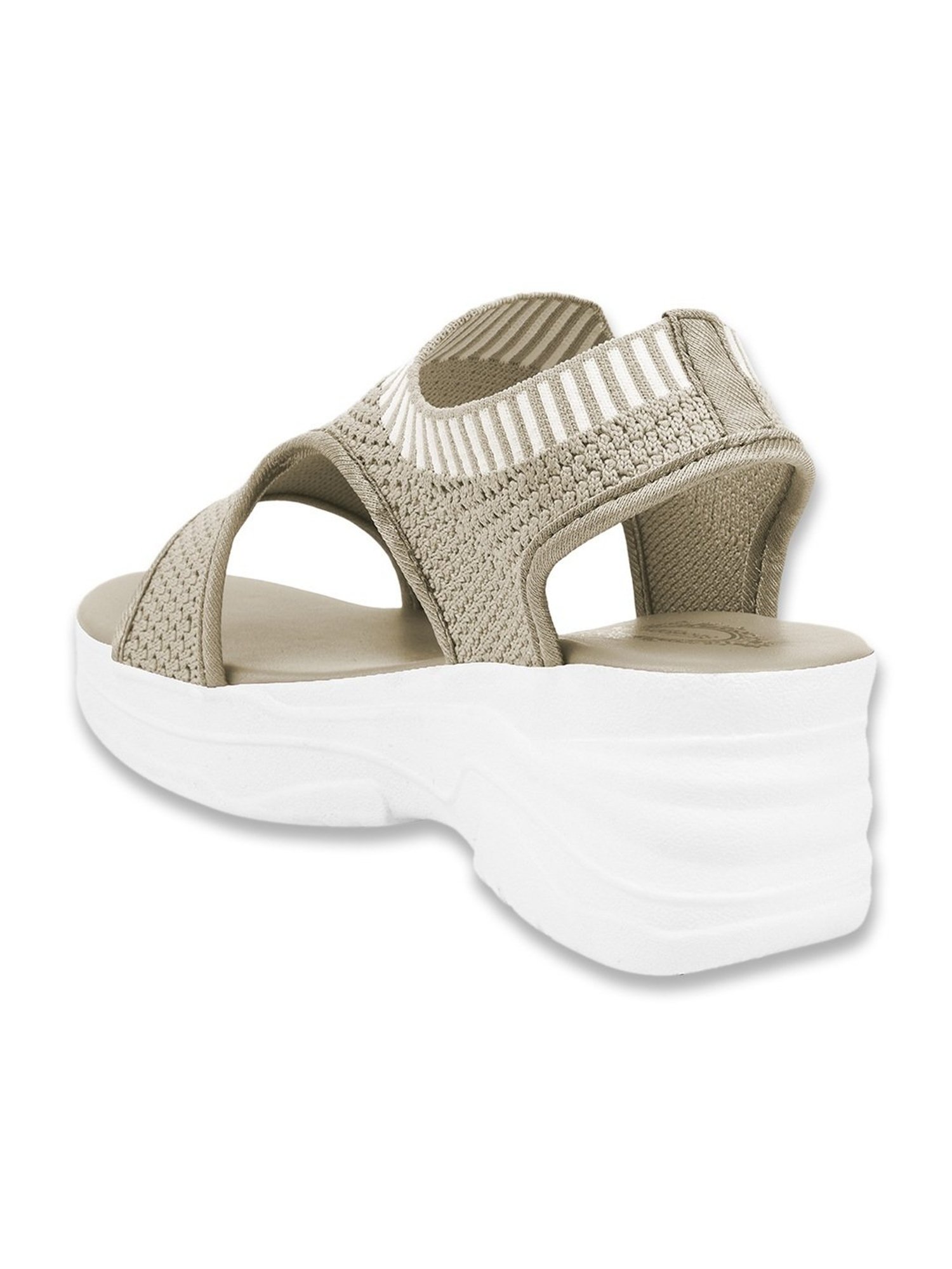 Shoetopia Women's Beige Back Strap Wedges