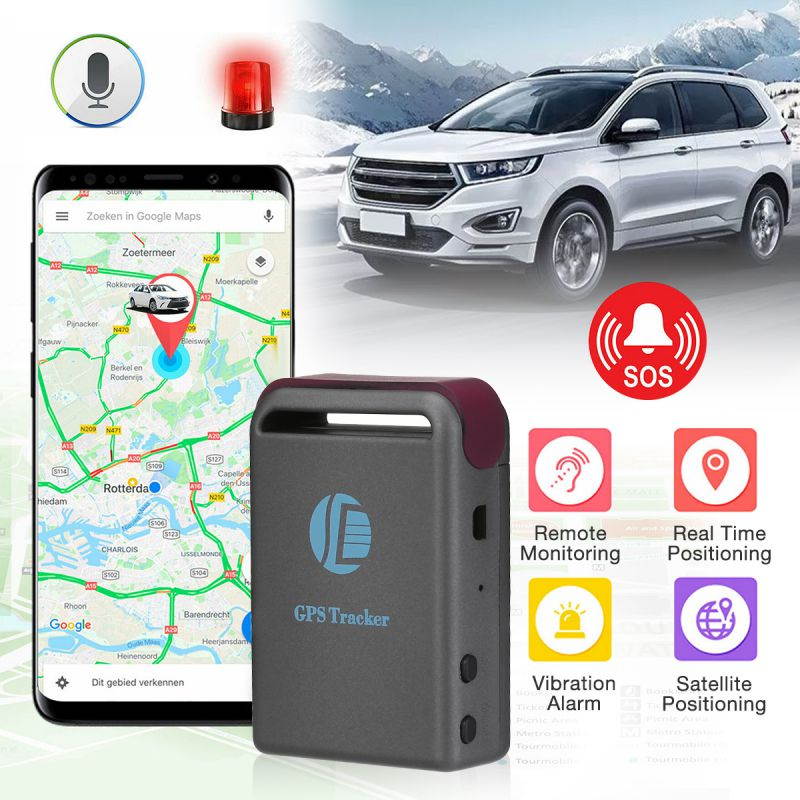 Mini Magnetic GPS Tracker Real Time Tracking Multifunctional Locator for Vehicles Car Trucks Anti Lost, Black