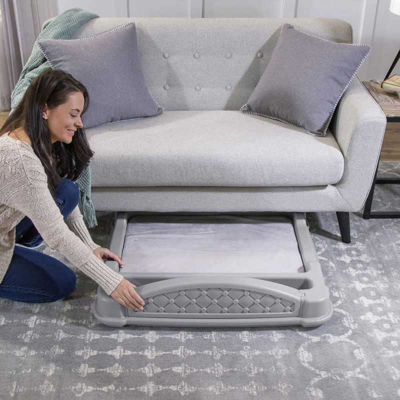 Step2 597899 Close N Cozy Hideaway Comfortable Dog Bed for Small to Medium Dogs with Easy to Clean Cushion and Storage Space, Gray