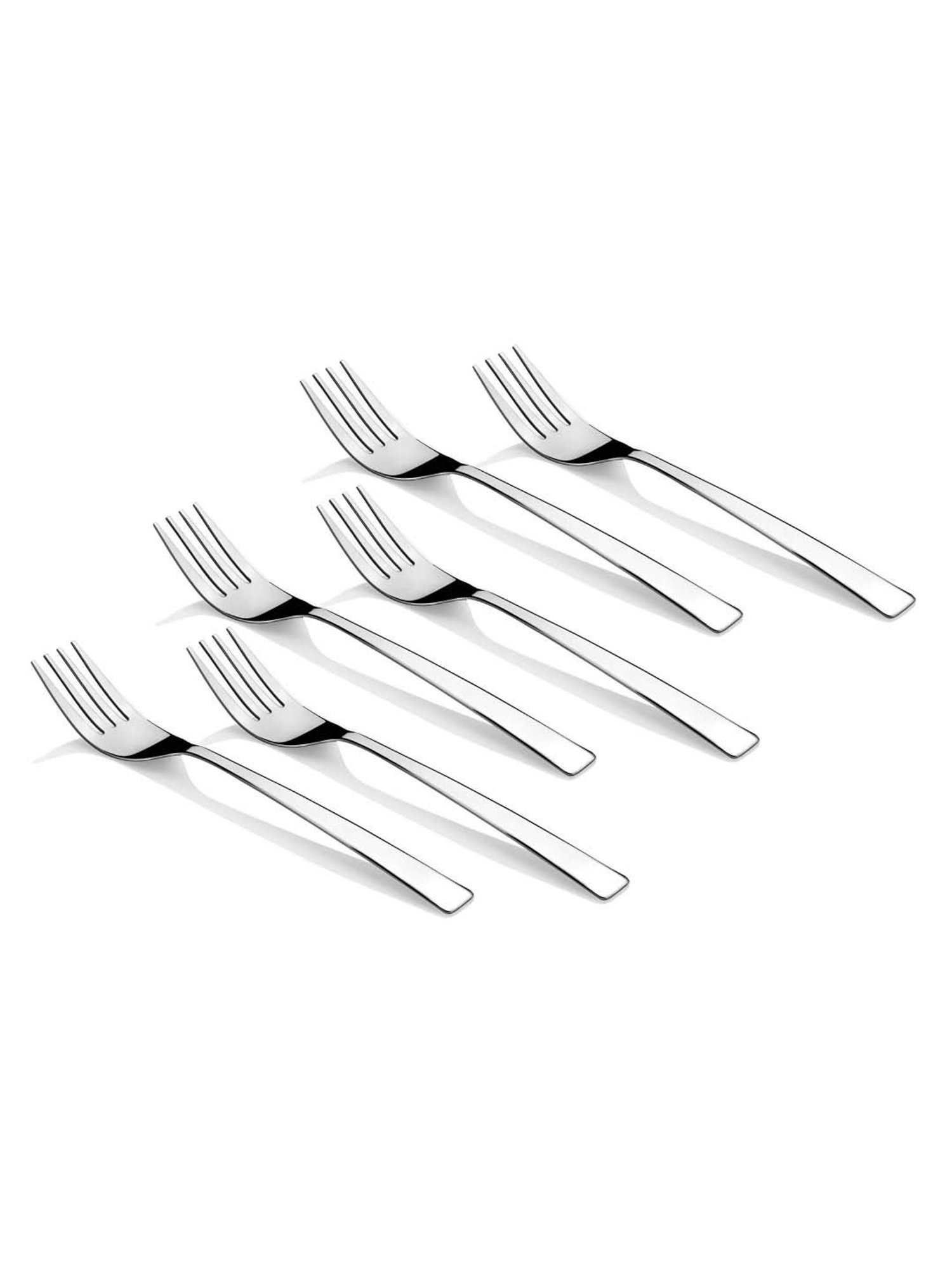 FnS Trendz Silver Stainless Steel Dinner Fork - Set of 6