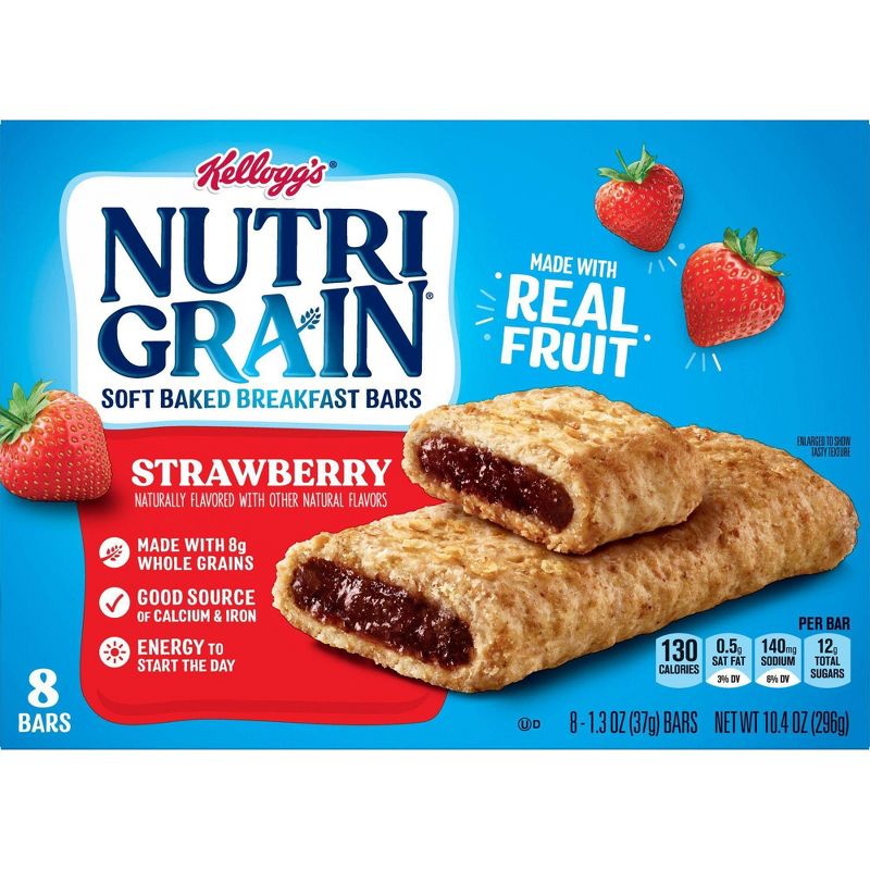 Kellogg's Nutri-Grain Strawberry Soft Baked Cereal Bars - 8ct