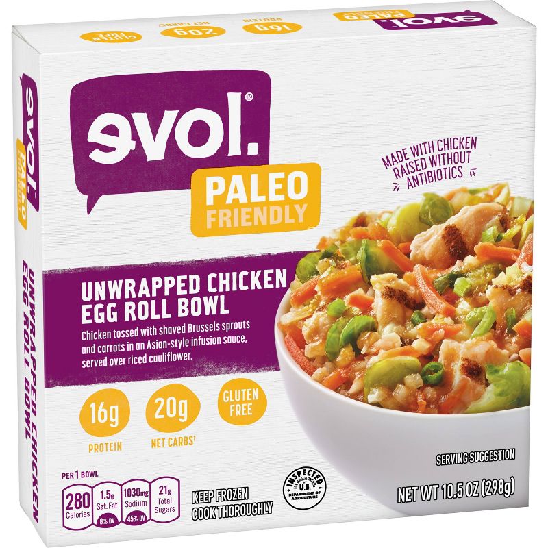 Evol Frozen Unwrapped Chicken Egg Roll Bowl - 10.5oz