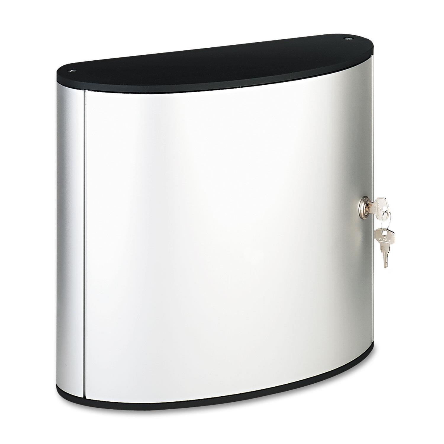 Durable Locking Key Cabinet 36-Key Brushed Aluminum Silver 11 3/4 x 4 5/8 x 11