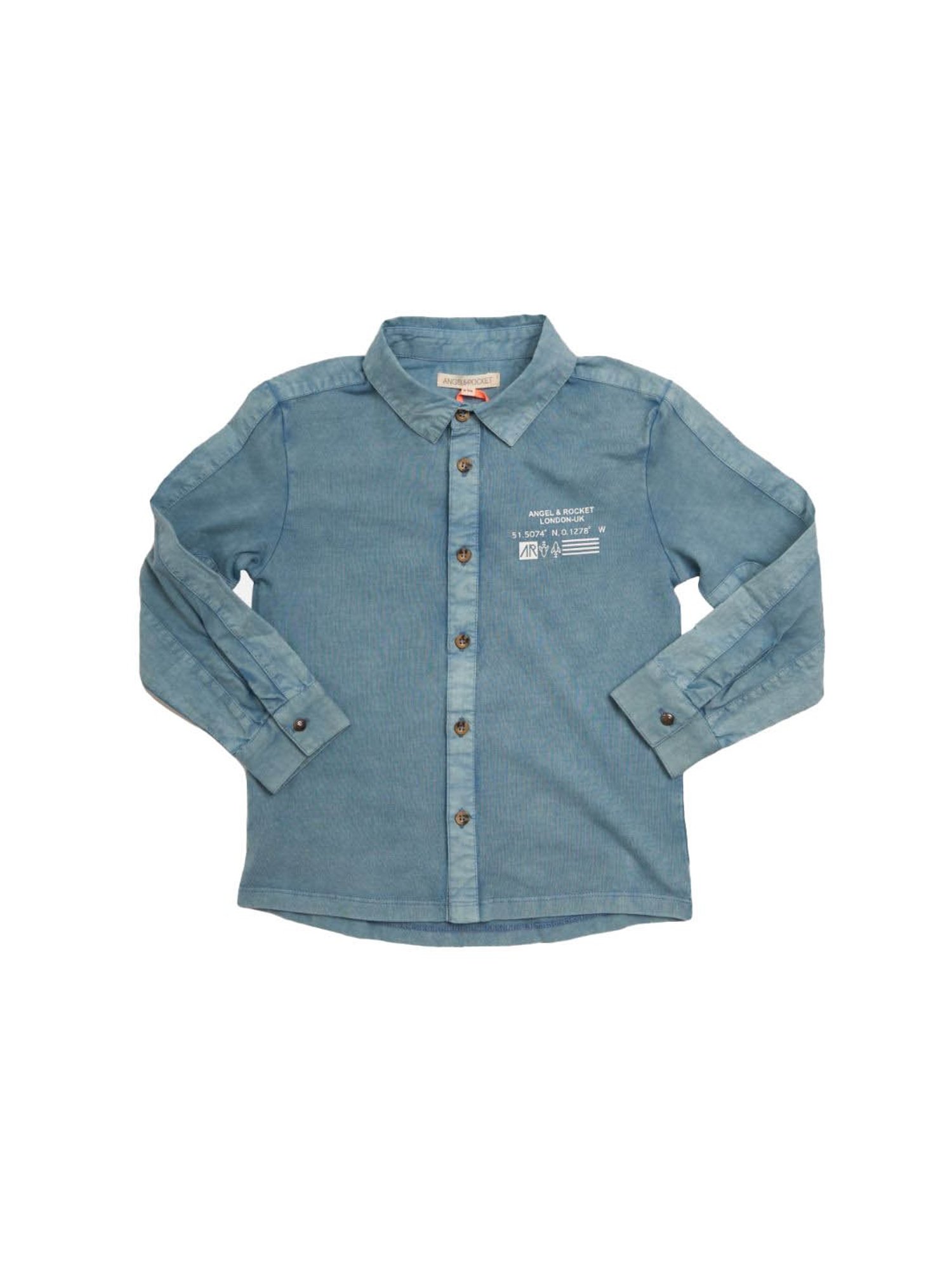Angel & Rocket Kids Blue Solid Shirt