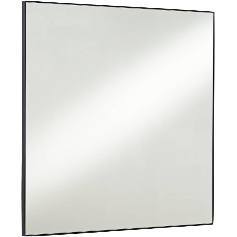 Noble Park Aryn Matte Black Metal 26" Square Wall Mirror