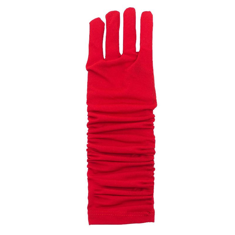 Little Adventures Girls' Princess Gloves Red with Diva Crown Gold