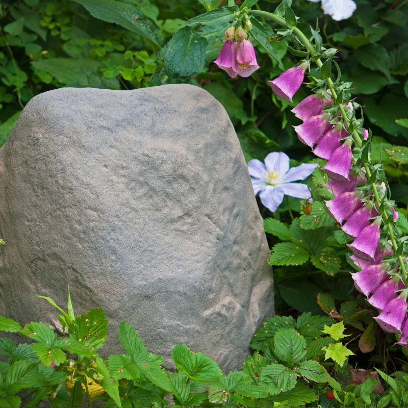 14" Textured Painted Garden Stone - Gray - Emsco