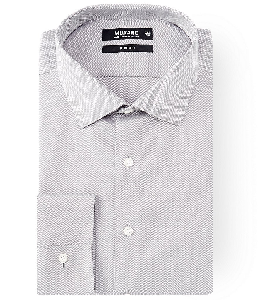Psycho Bunny Non-Iron Modern Fit Spread Collar Solid Dress Shirt