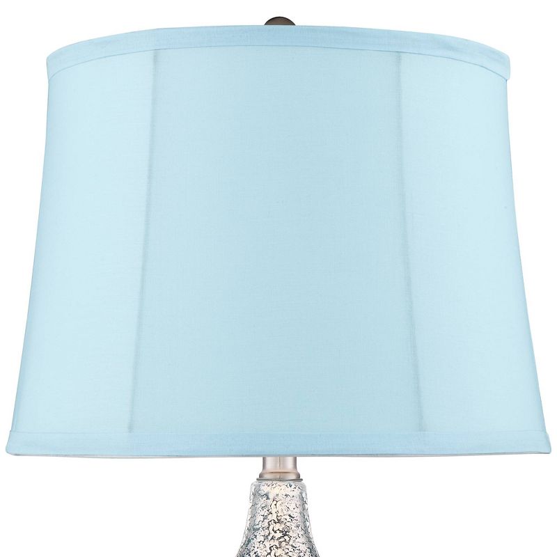 360 Lighting Castine Turquoise Glass Blue Softback USB Table Lamps Set of 2