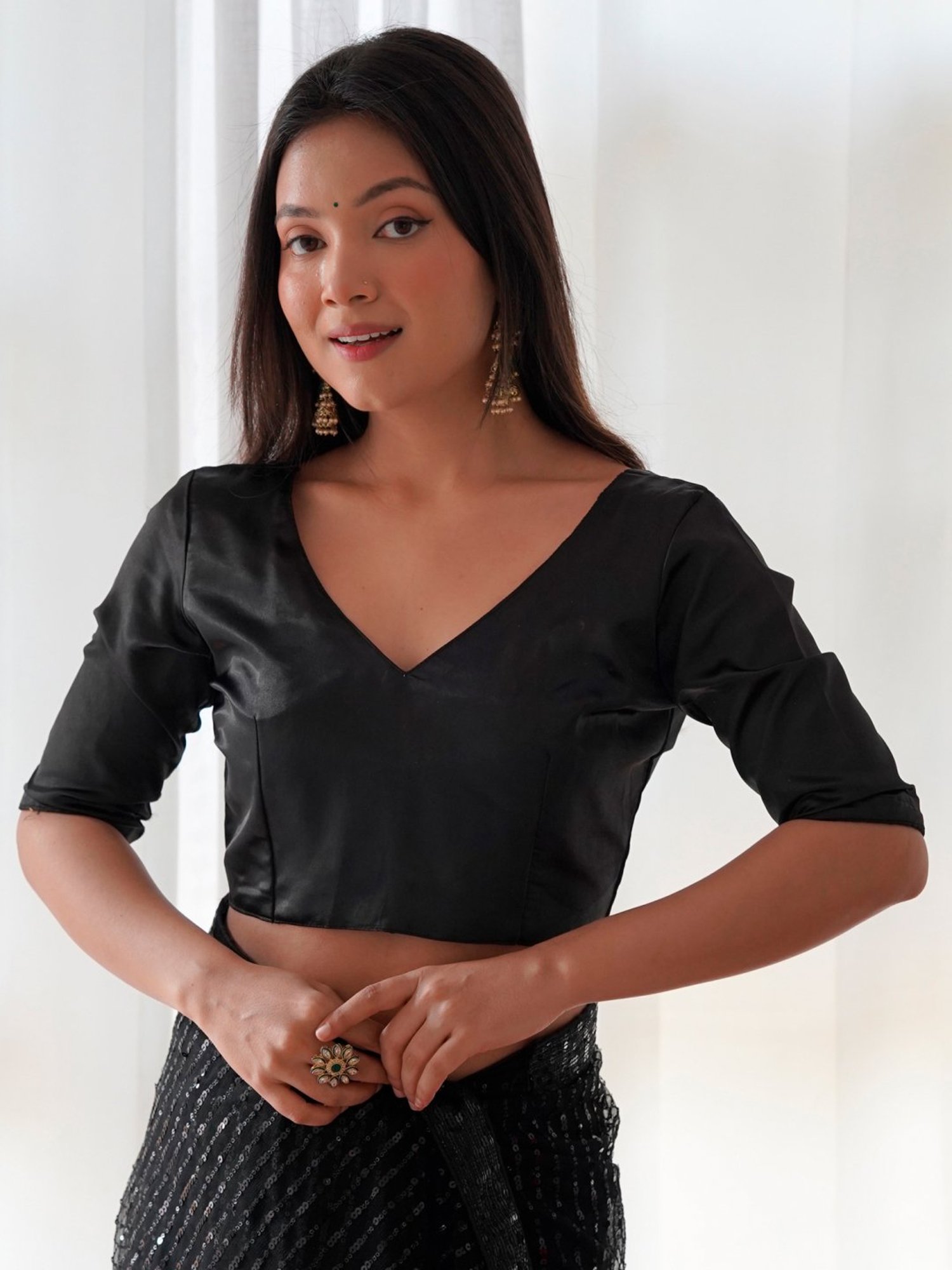 Unnati Silks Grey Cotton Printed Saree With Unstitched Blouse