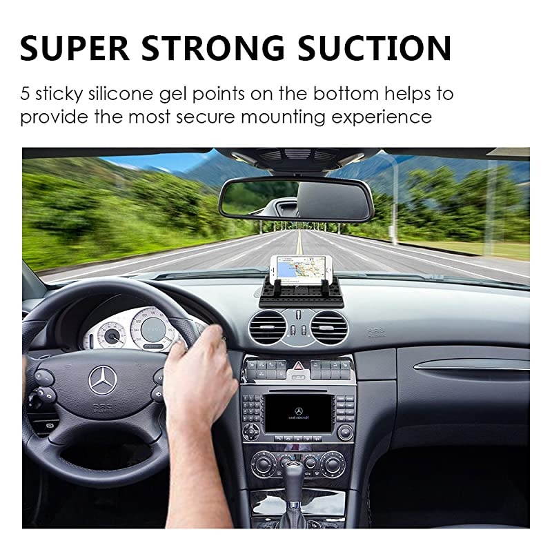 Car Phone Holder  Silicone AntiSlip Hands Free Desk Phone Stand Car Phone Mount Compatible with iPhone 11 XR Samsung Huawei Smartphone GPS