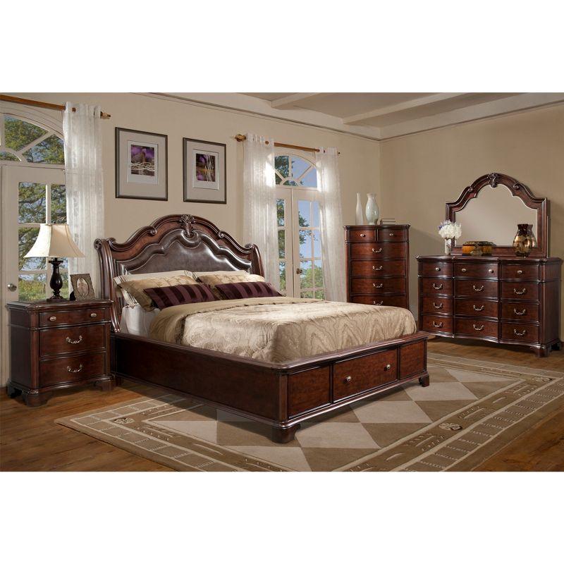 Tomlyn Queen Storage Bed Dark Cherry - Picket House Furnishings