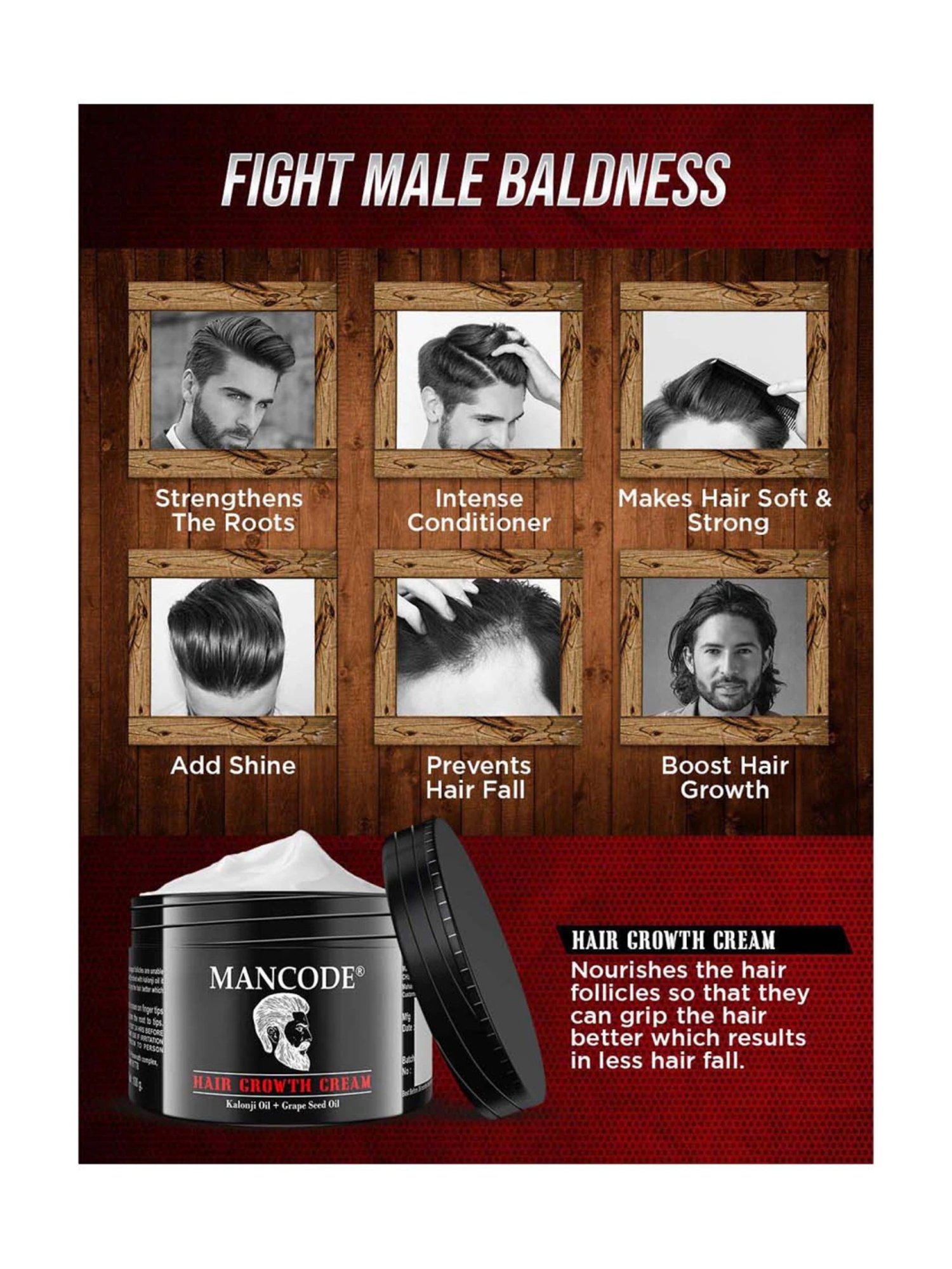 Mancode Hair Growth Cream - 100 gm