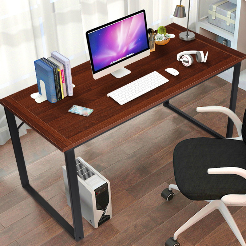 47" Large Computer Desk Metal Frame Wooden Desktop Home Office Study Work