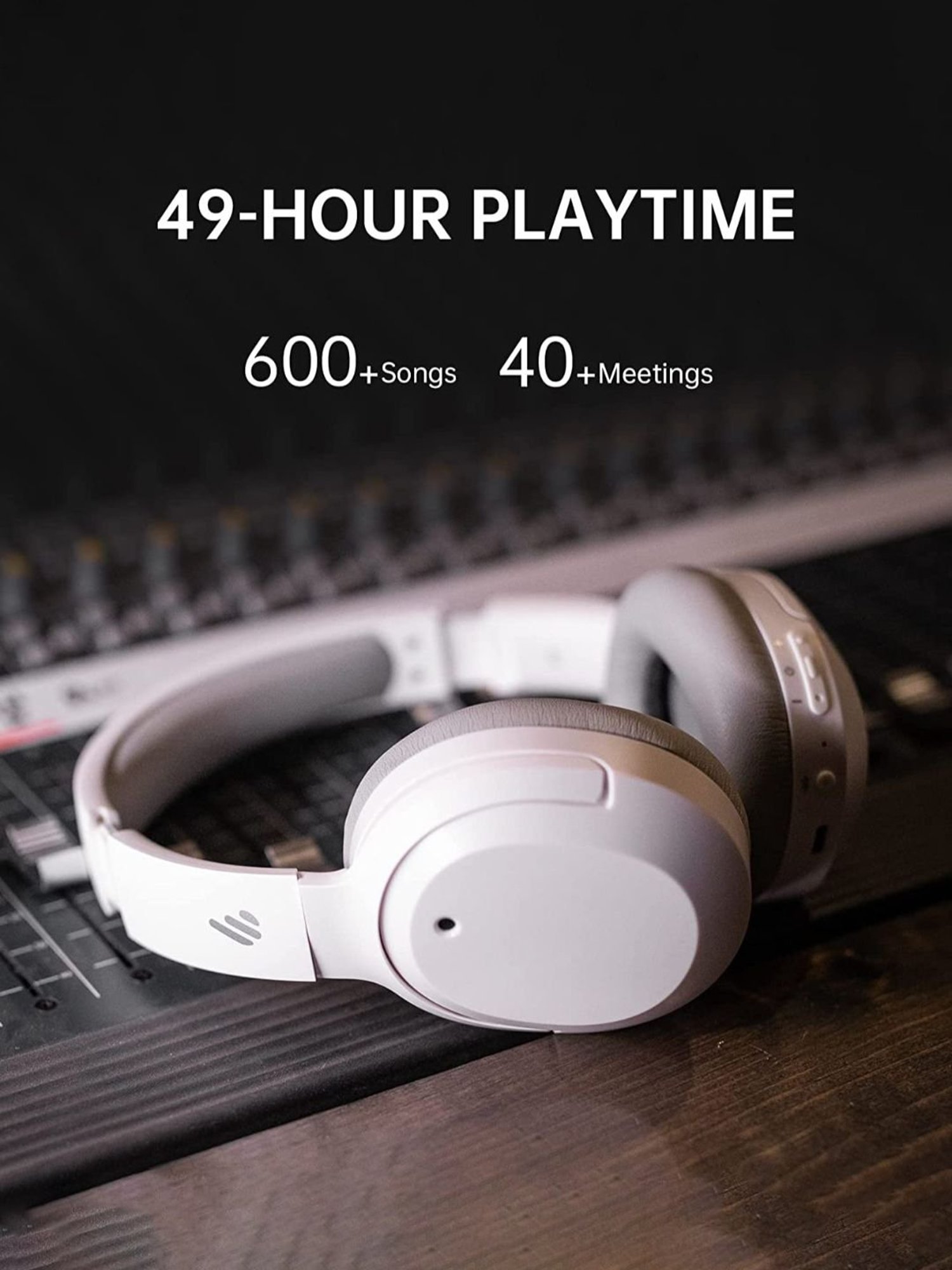 Edifier W820NB Active Noise Cancelling Bluetooth Stereo Headphones (White)