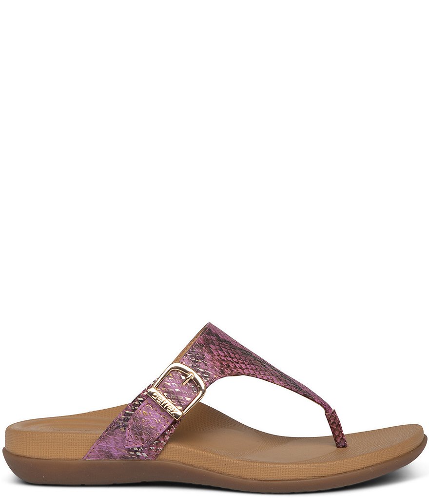 Aetrex Rita Perforated Thong Slide Water-Friendly Sandals