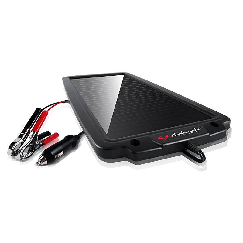 Solar Battery Charger and Maintainer - 2.4 Watt, 12V - For Cars, Boats, Motorcycles, Snowmobiles, Trucks