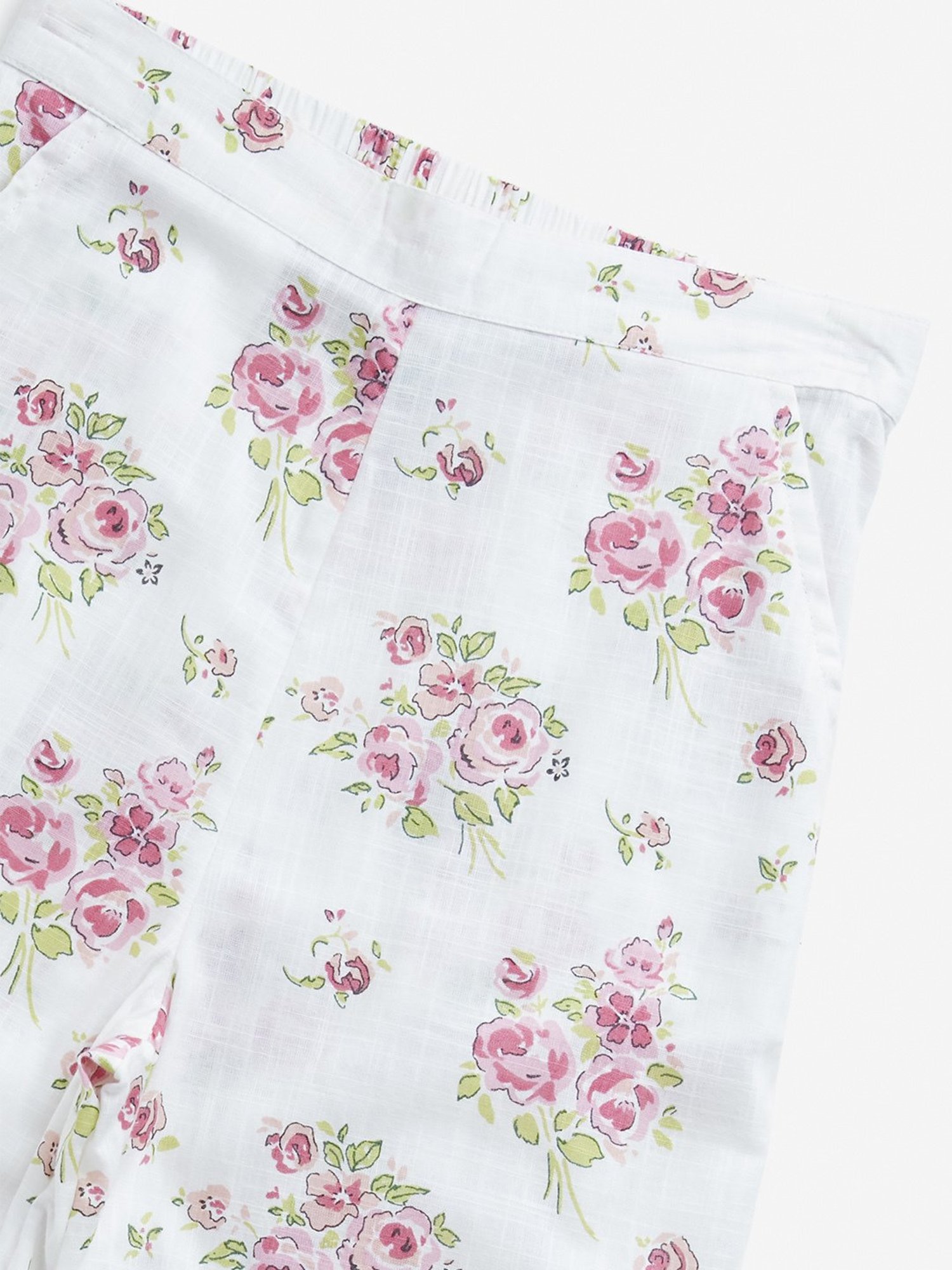 Utsa Kids by Westside White Floral Print High-Rise Cotton Palazzos