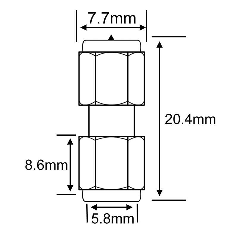 Coaxial Adapter SMA Male to RP SMA Male Female Pin Jumper Cable Connector for Audio FPV Antennas Radio Video Mobile Pack of 2