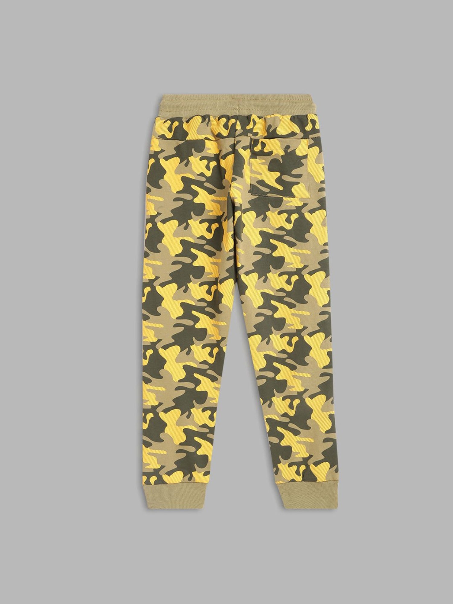 Blue Giraffe Boys Olive Camouflage Print Joggers
