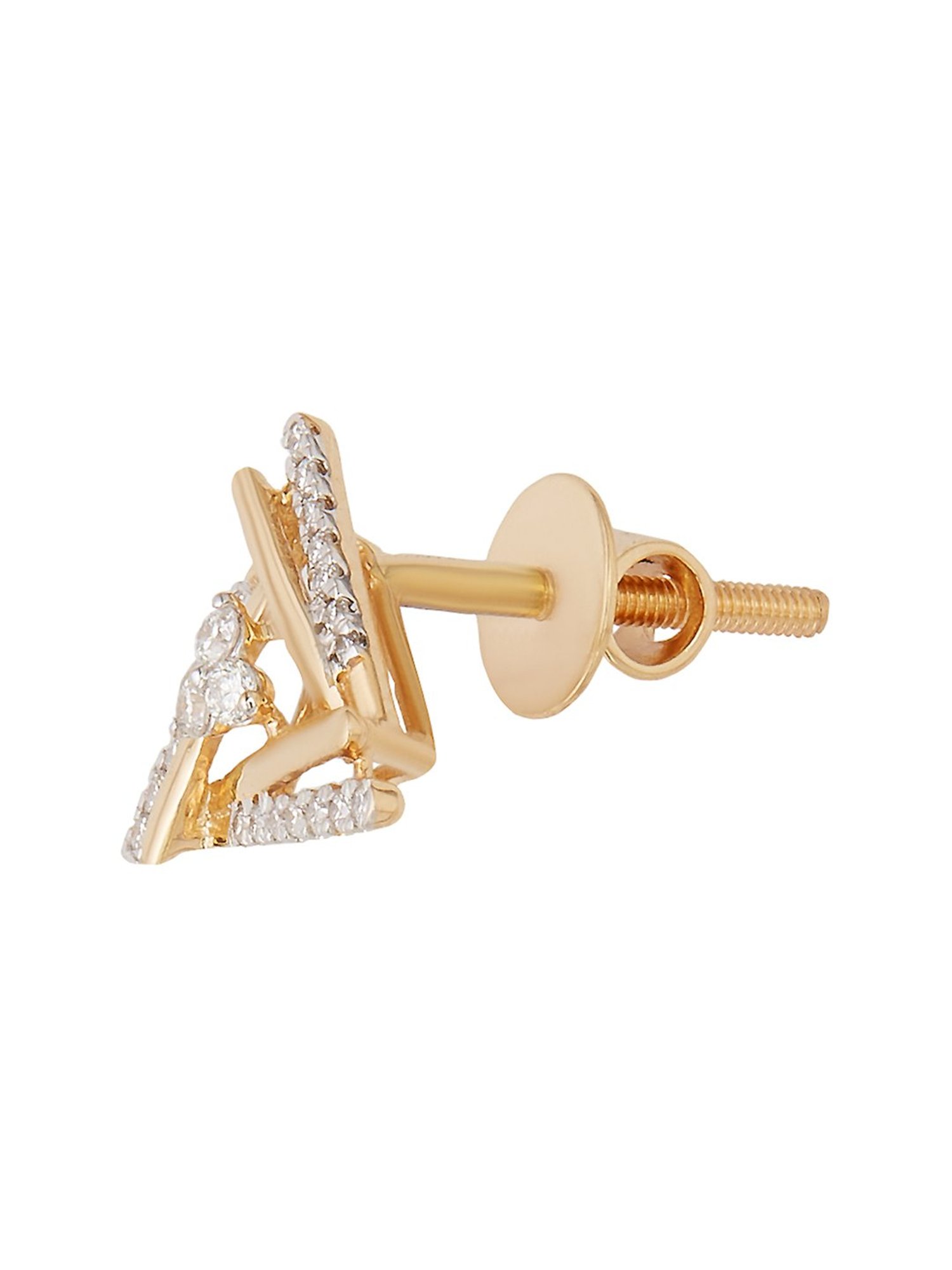 Waman Hari Pethe Jewellers 18k Gold & Diamond Earrings