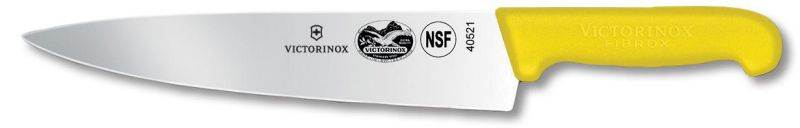 Victorinox Forschner Chef&rsquo;s, 10" Blade, 2.25" at Yellow Fibrox Pro Handle 40474