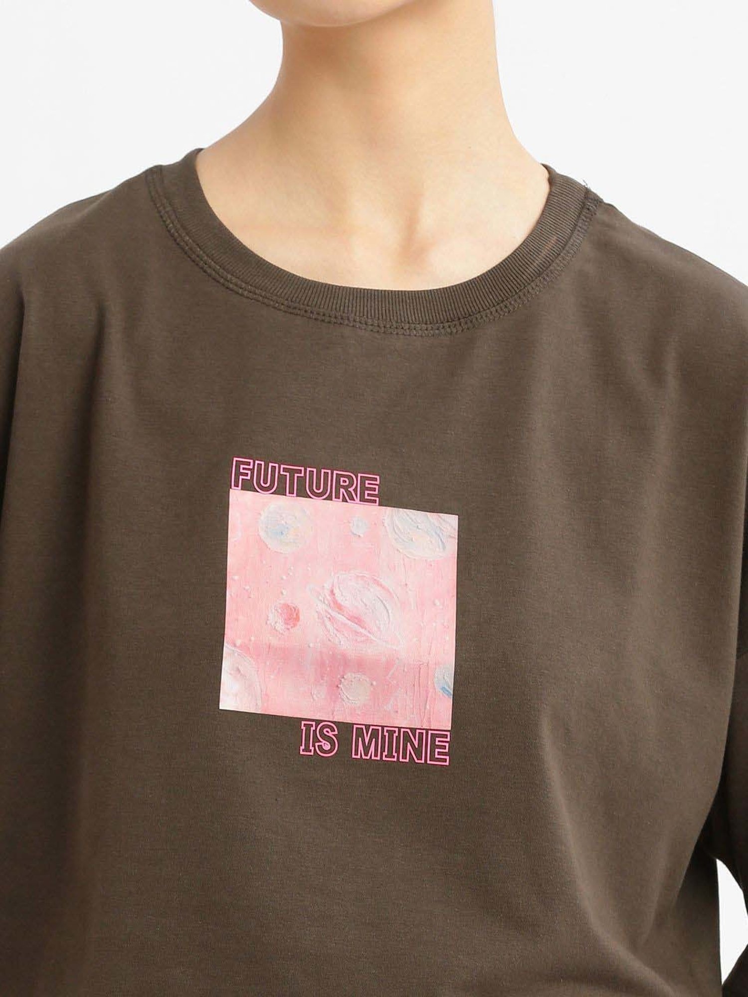 SHOWOFF Green Cotton Printed T-Shirt