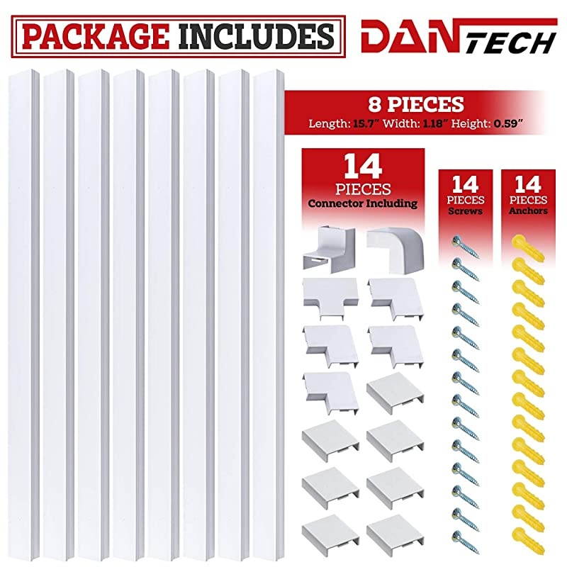 Cord Cover Organizer Extension Cable Concealer Raceway Management Kit Wall Mount TV Power Wires Hiding Protector System Home and Office Paintable White