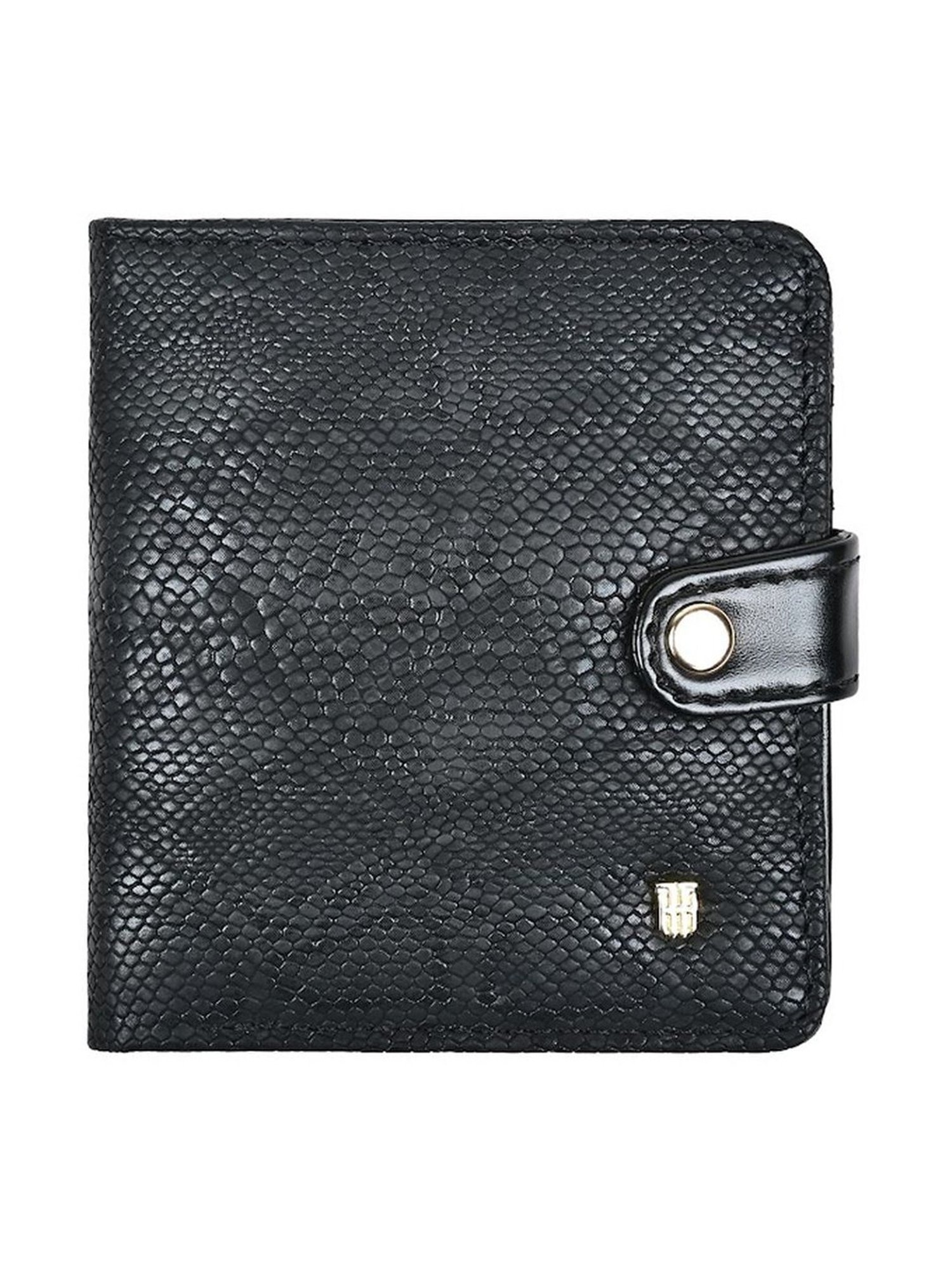THE HOLISTIK Shimmer Black Textured Rfid Bi-Fold Wallet for Women