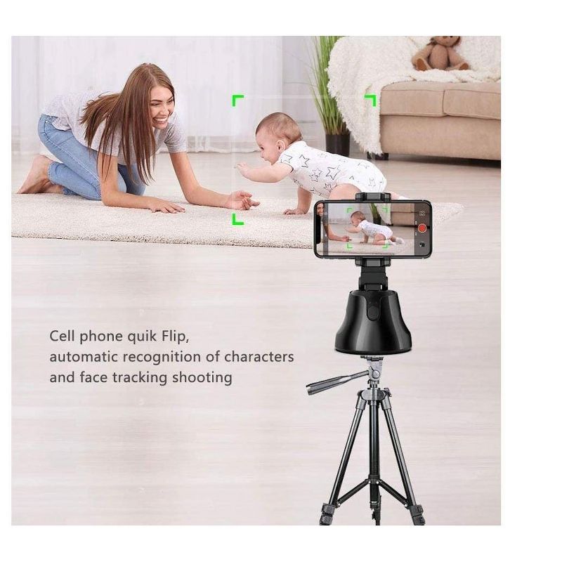 Smart Gimbal Robot Cameraman Face Tracking Selfie Stick Stand,360 Rotation Auto Phone Holder battery operated