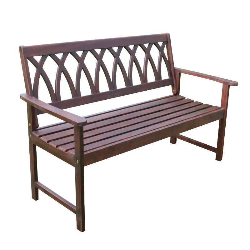 Criss Cross Acacia Wood Garden Bench - Natural Wood - Merry Products