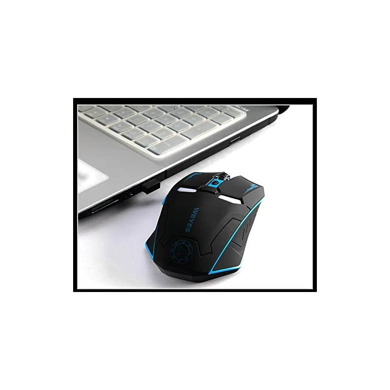 Gaming Mouse Iron Man Game Mice 24G with USB Nano Receiver for PCLaptopComputer MacBookNotebook3 DPI Adjustment LevelsBlack