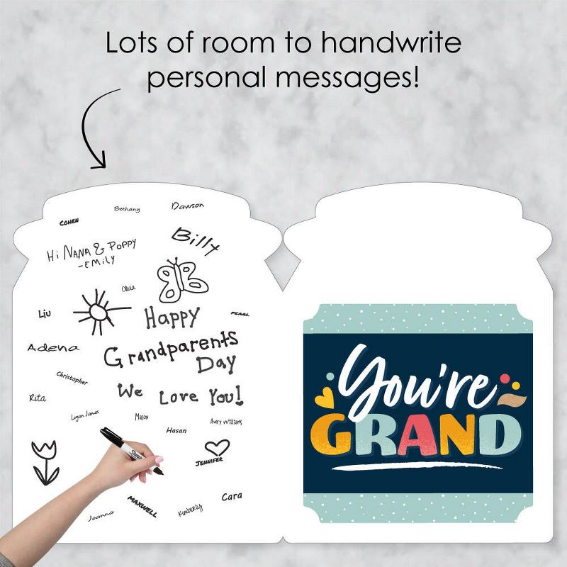Big Dot of Happiness Happy Grandparents Day - Grandma & Grandpa Giant Greeting Card - Big Shaped Jumborific Card - 16.5 x 22 inches